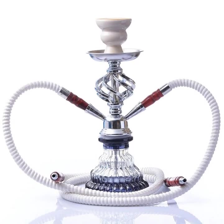 Aluminium Alloy Sheesha Glass Hookah 2 Hose Hookah