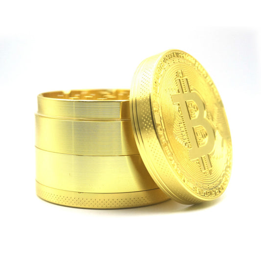 BTC Coin Pattern Metal Tobacco Grinder