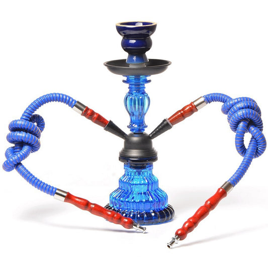 Glass Popular Double Tube 2 Hose Hookah