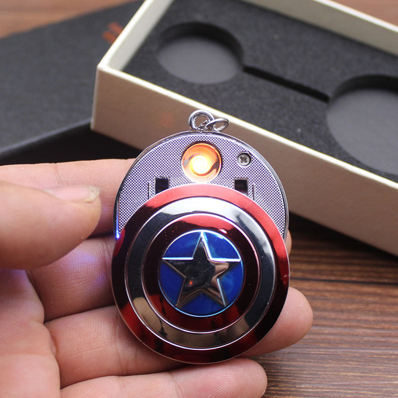 Iron Man Windproof Lighter Rechargeable Marvel Series Thor's Hammer Captain America