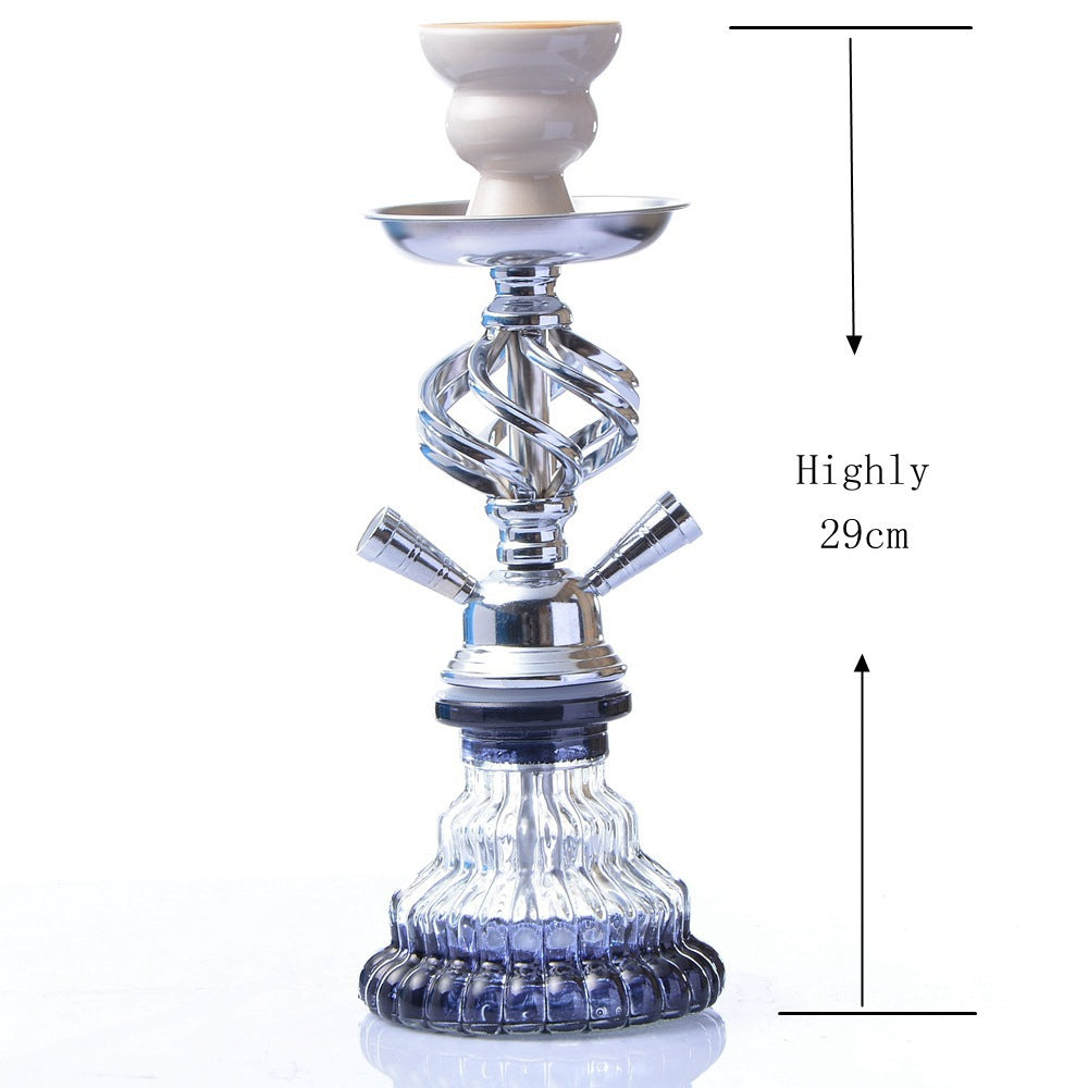 Aluminium Alloy Sheesha Glass Hookah 2 Hose Hookah