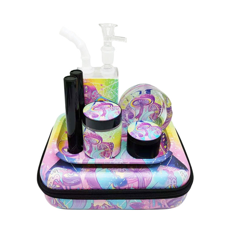 Custom Wholesale Smoking Accessories Set Smoke Kit Set Rolling Tray Jar Grinder Rolling Machine Storage Tube