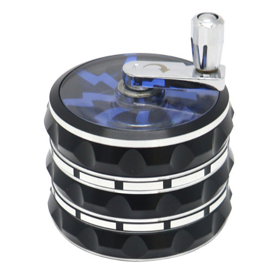 New 63mm 2.5 Inch 4 Part Herb Grinder Hand-Operated With Lightning Tooth Rocking Bar Metal and Zinc for Tobacco Herb Grinding