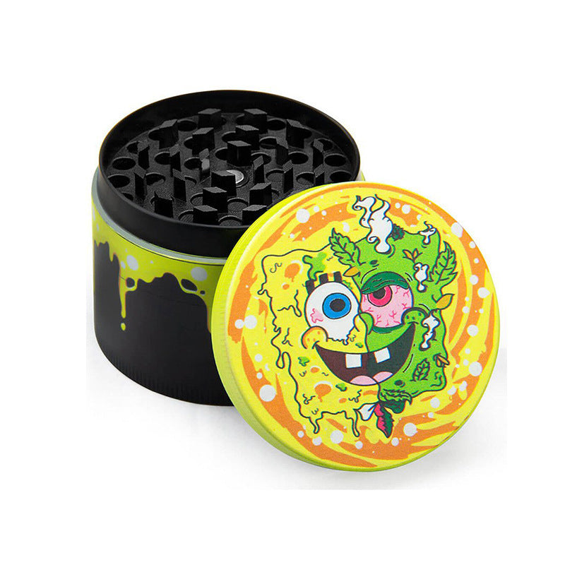 Wholesale Custom Cartoon Smoking Accessories 50mm 4 Pieces Zinc Portable Metal Herb Grinder Spice Grinder