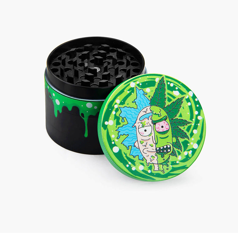 Wholesale Custom Cartoon Smoking Accessories 50mm 4 Pieces Zinc Portable Metal Herb Grinder Spice Grinder