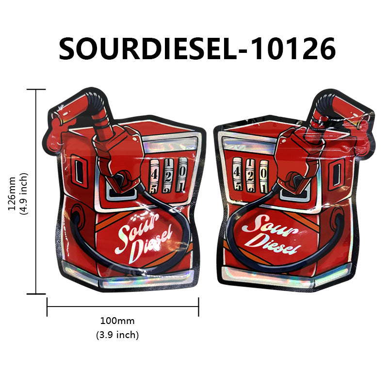 Unique Special Irregular Shaped 3.5g Smell Proof Die Cut Mylar Bags