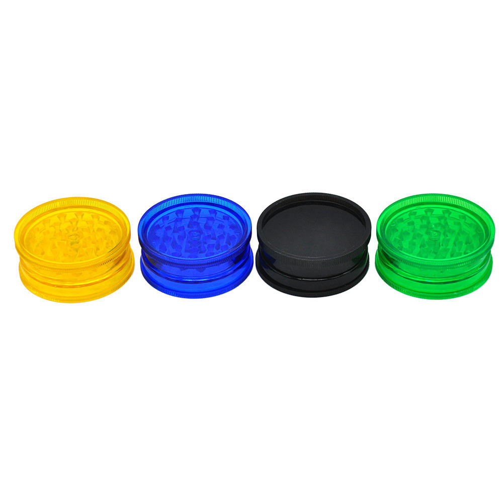 63mm Plastic Custom Logo Spice Tobacco Grinder 2 Layers Dry Herb Smoking Grinder