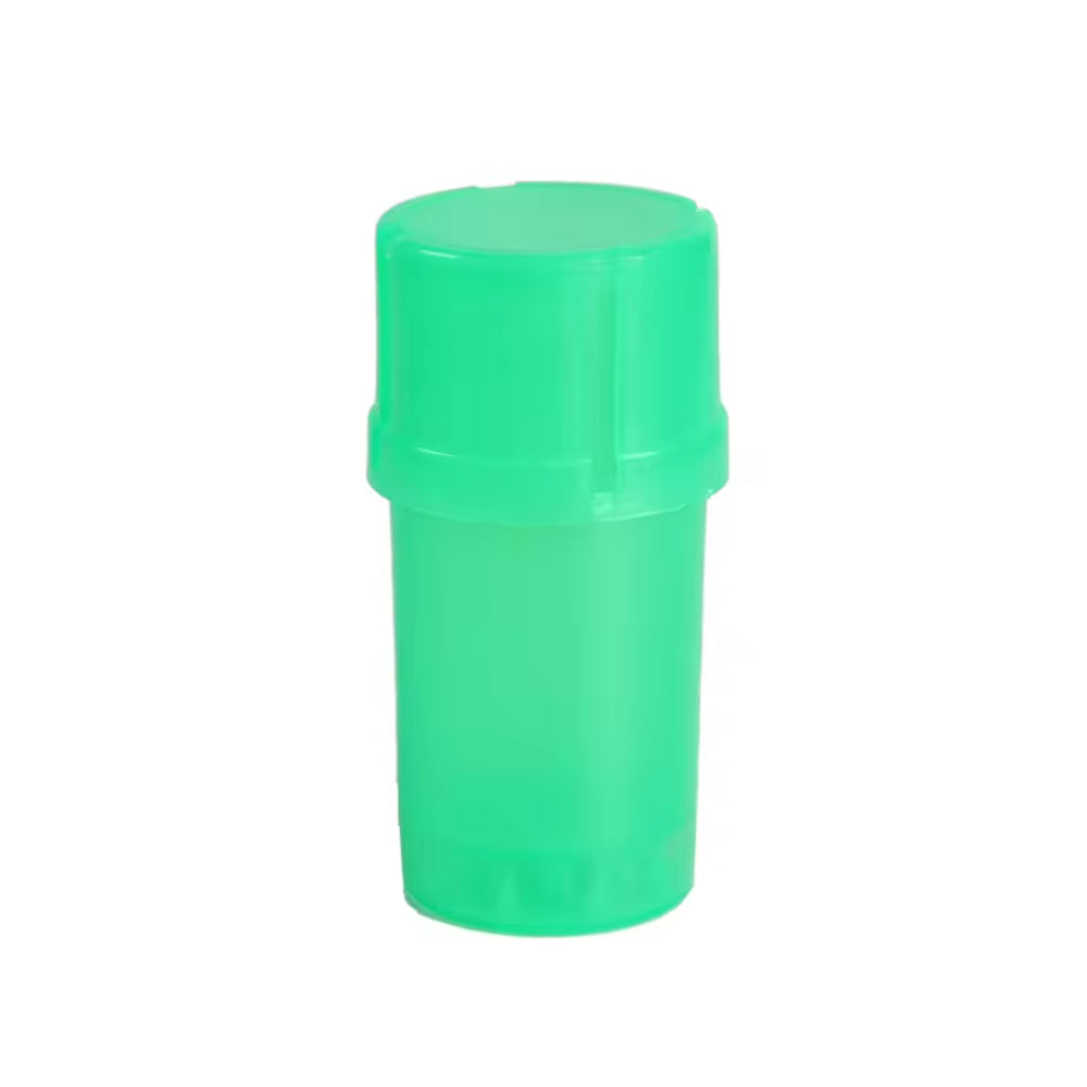 44mm Plastic Smoke Grinder Custom Med Tainer Herb Grinder with Storage Container Airtight Smell Proof Crusher