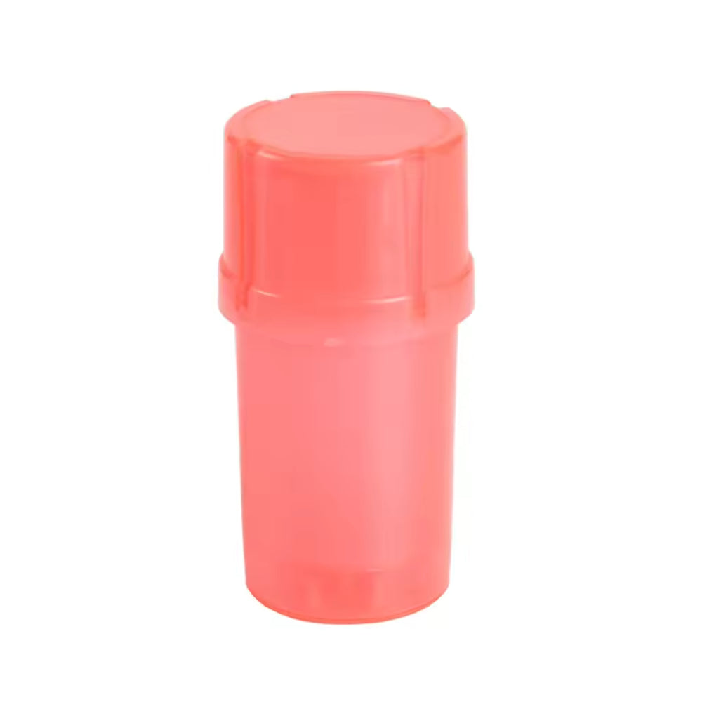 44mm Plastic Smoke Grinder Custom Med Tainer Herb Grinder with Storage Container Airtight Smell Proof Crusher